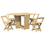 vidaXL Set mobilier tip fluture Corona, pliabil 5 piese maro lemn pin vidaXL Set mobilier tip fluture Corona, pliabil 5 piese maro lemn pin