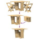 vidaXL Set mobilier tip fluture Corona, pliabil 5 piese maro lemn pin vidaXL Set mobilier tip fluture Corona, pliabil 5 piese maro lemn pin