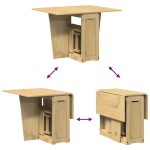 vidaXL Set mobilier tip fluture Corona, pliabil 5 piese maro lemn pin vidaXL Set mobilier tip fluture Corona, pliabil 5 piese maro lemn pin