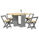 vidaXL Set mobilier tip fluture Corona, pliabil 5 piese gri lemn pin vidaXL Set mobilier tip fluture Corona, pliabil 5 piese gri lemn pin