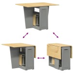 vidaXL Set mobilier tip fluture Corona, pliabil 5 piese gri lemn pin vidaXL Set mobilier tip fluture Corona, pliabil 5 piese gri lemn pin