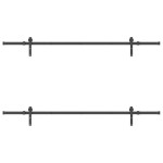 vidaXL Set feronerie pentru uși glisante, negru, 213,5 cm, oțel vidaXL Set feronerie pentru uși glisante, negru, 213,5 cm, oțel
