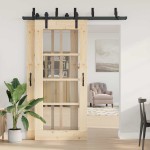 vidaXL Set feronerie pentru ușă glisantă, negru, 183 cm, oțel vidaXL Set feronerie pentru ușă glisantă, negru, 183 cm, oțel