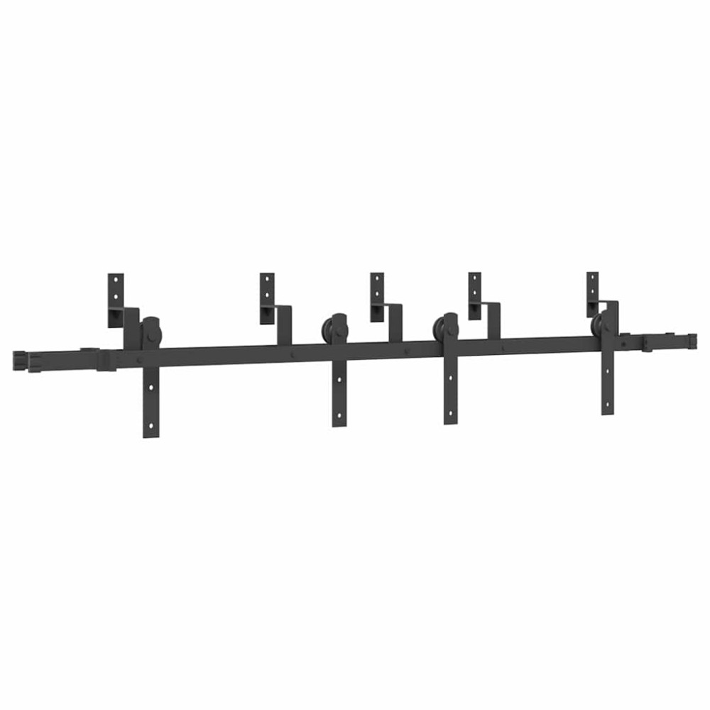 vidaXL Set feronerie pentru uși glisante, negru, 200 cm, oțel