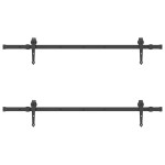 vidaXL Set feronerie pentru uși glisante, negru, 152,5 cm, oțel vidaXL Set feronerie pentru uși glisante, negru, 152,5 cm, oțel