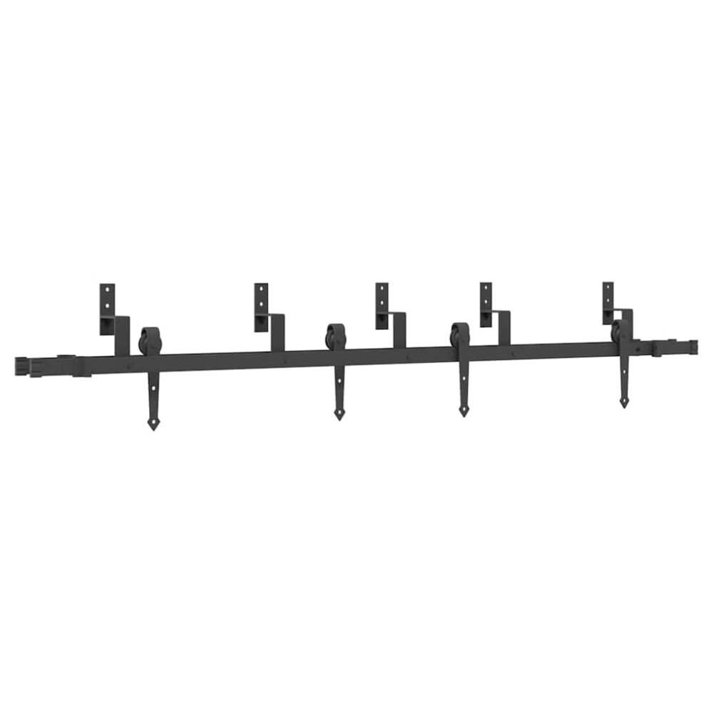 vidaXL Set feronerie pentru uși glisante, negru, 213,5 cm, oțel