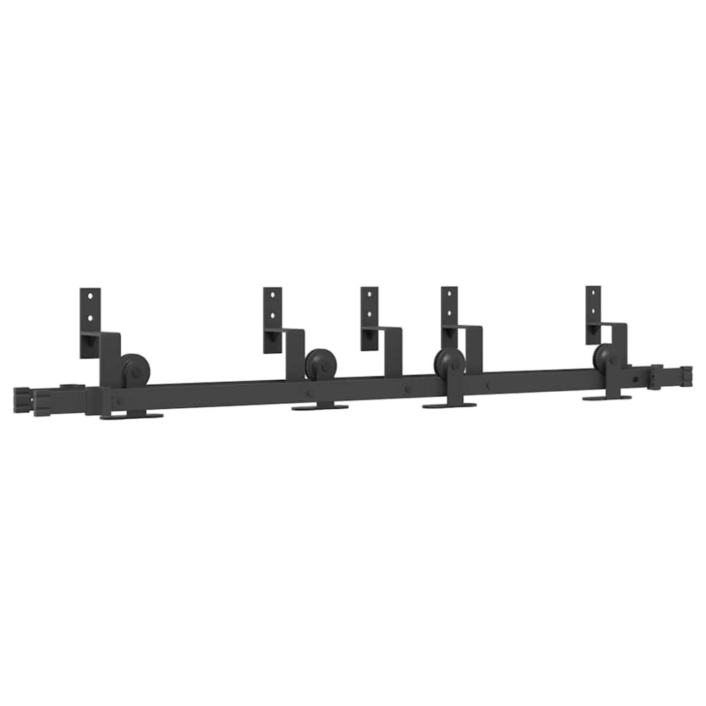 vidaXL Set feronerie pentru uși glisante, negru, 152,5 cm, oțel