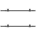 vidaXL Set feronerie pentru uși glisante, negru, 152,5 cm, oțel