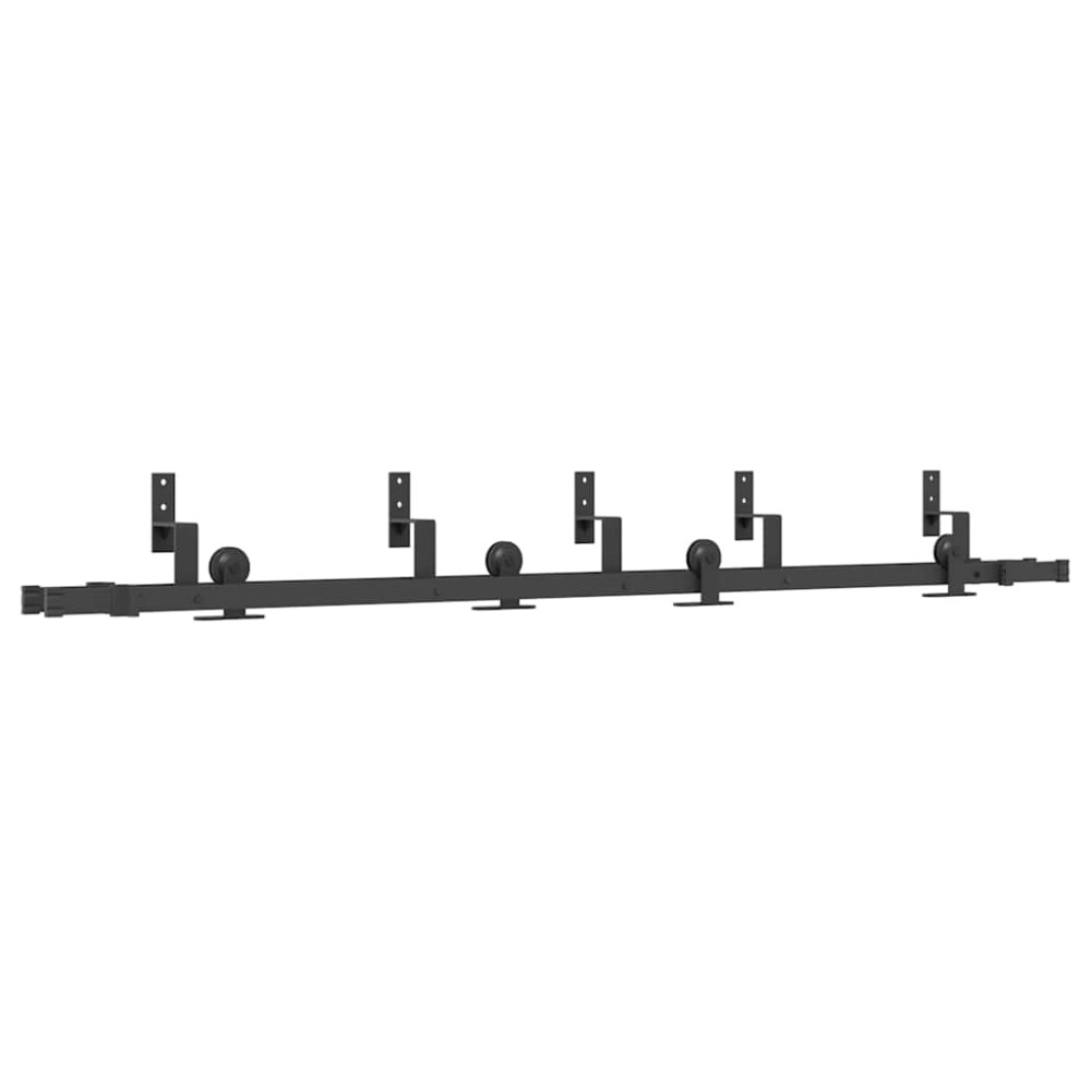 vidaXL Set feronerie pentru uși glisante, negru, 213,5 cm, oțel