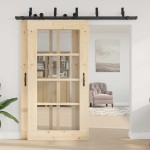 vidaXL Set feronerie pentru uși glisante, negru, 213,5 cm, oțel