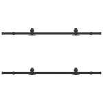 vidaXL Set feronerie pentru ușă glisantă, negru, 183 cm, oțel vidaXL Set feronerie pentru ușă glisantă, negru, 183 cm, oțel