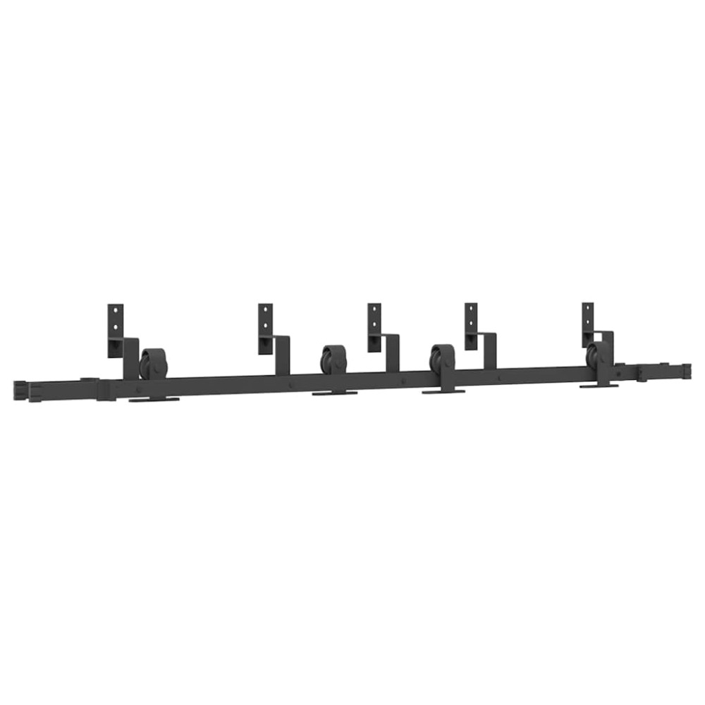 vidaXL Set feronerie pentru uși glisante, negru, 200 cm, oțel