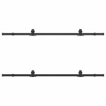 vidaXL Set feronerie pentru uși glisante, negru, 200 cm, oțel vidaXL Set feronerie pentru uși glisante, negru, 200 cm, oțel