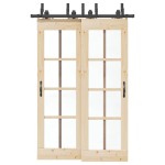 vidaXL Set feronerie pentru uși glisante, negru, 152,5 cm, oțel vidaXL Set feronerie pentru uși glisante, negru, 152,5 cm, oțel