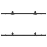 vidaXL Set feronerie pentru uși glisante, negru, 152,5 cm, oțel vidaXL Set feronerie pentru uși glisante, negru, 152,5 cm, oțel