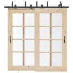 vidaXL Set feronerie pentru uși glisante, negru, 213,5 cm, oțel vidaXL Set feronerie pentru uși glisante, negru, 213,5 cm, oțel