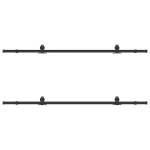 vidaXL Set feronerie pentru uși glisante, negru, 213,5 cm, oțel vidaXL Set feronerie pentru uși glisante, negru, 213,5 cm, oțel