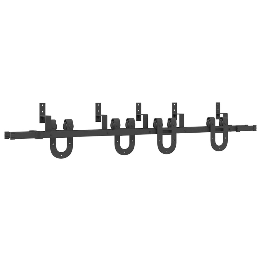 vidaXL Set feronerie pentru uși glisante, negru, 200 cm, oțel