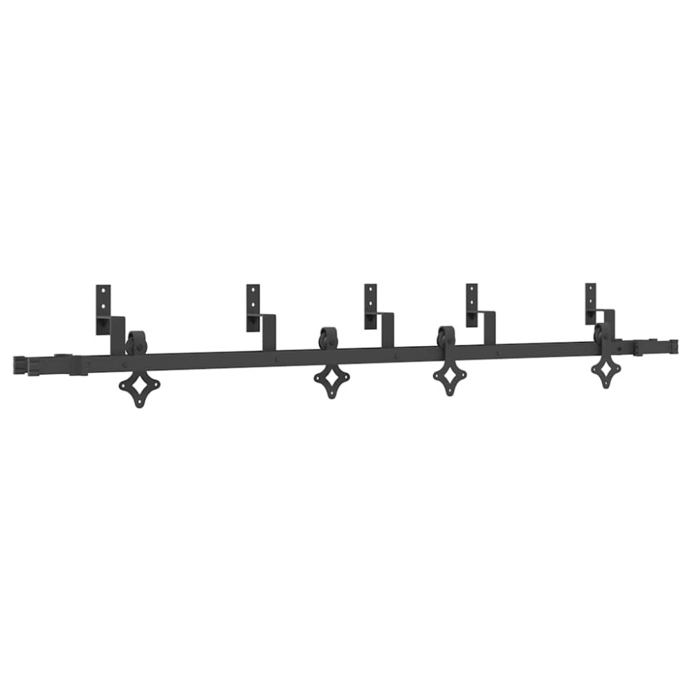 vidaXL Set feronerie pentru uși glisante, negru, 213,5 cm, oțel