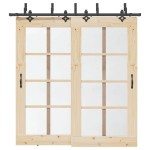 vidaXL Set feronerie pentru uși glisante, negru, 213,5 cm, oțel
