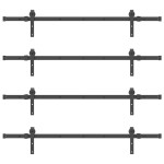 vidaXL Set feronerie pentru uși glisante, negru, 305 cm, oțel