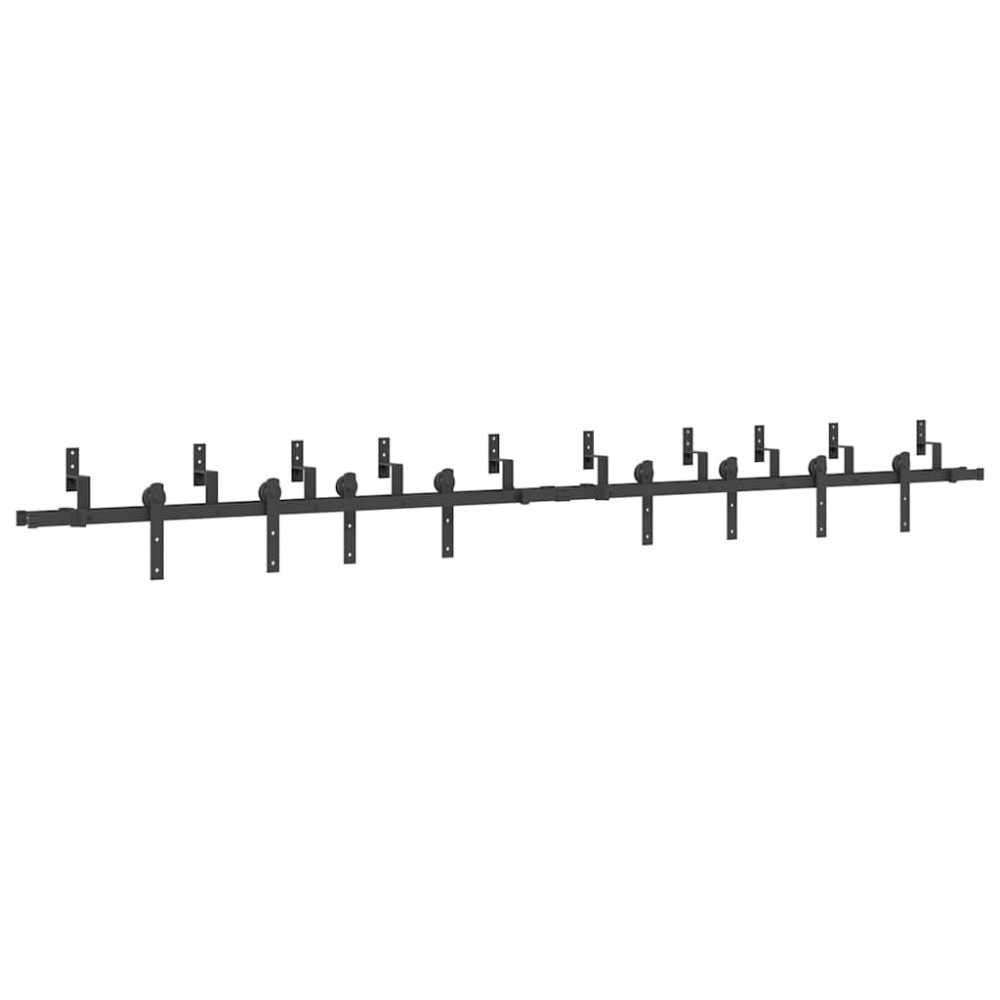 vidaXL Set feronerie pentru uși glisante, negru, 366 cm, oțel
