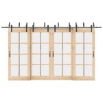 vidaXL Set feronerie pentru uși glisante, negru, 400 cm, oțel vidaXL Set feronerie pentru uși glisante, negru, 400 cm, oțel
