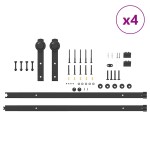 vidaXL Set feronerie pentru uși glisante, negru, 427 cm, oțel