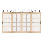 vidaXL Set feronerie pentru uși glisante, negru, 427 cm, oțel vidaXL Set feronerie pentru uși glisante, negru, 427 cm, oțel