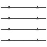 vidaXL Set feronerie pentru uși glisante, negru, 427 cm, oțel vidaXL Set feronerie pentru uși glisante, negru, 427 cm, oțel