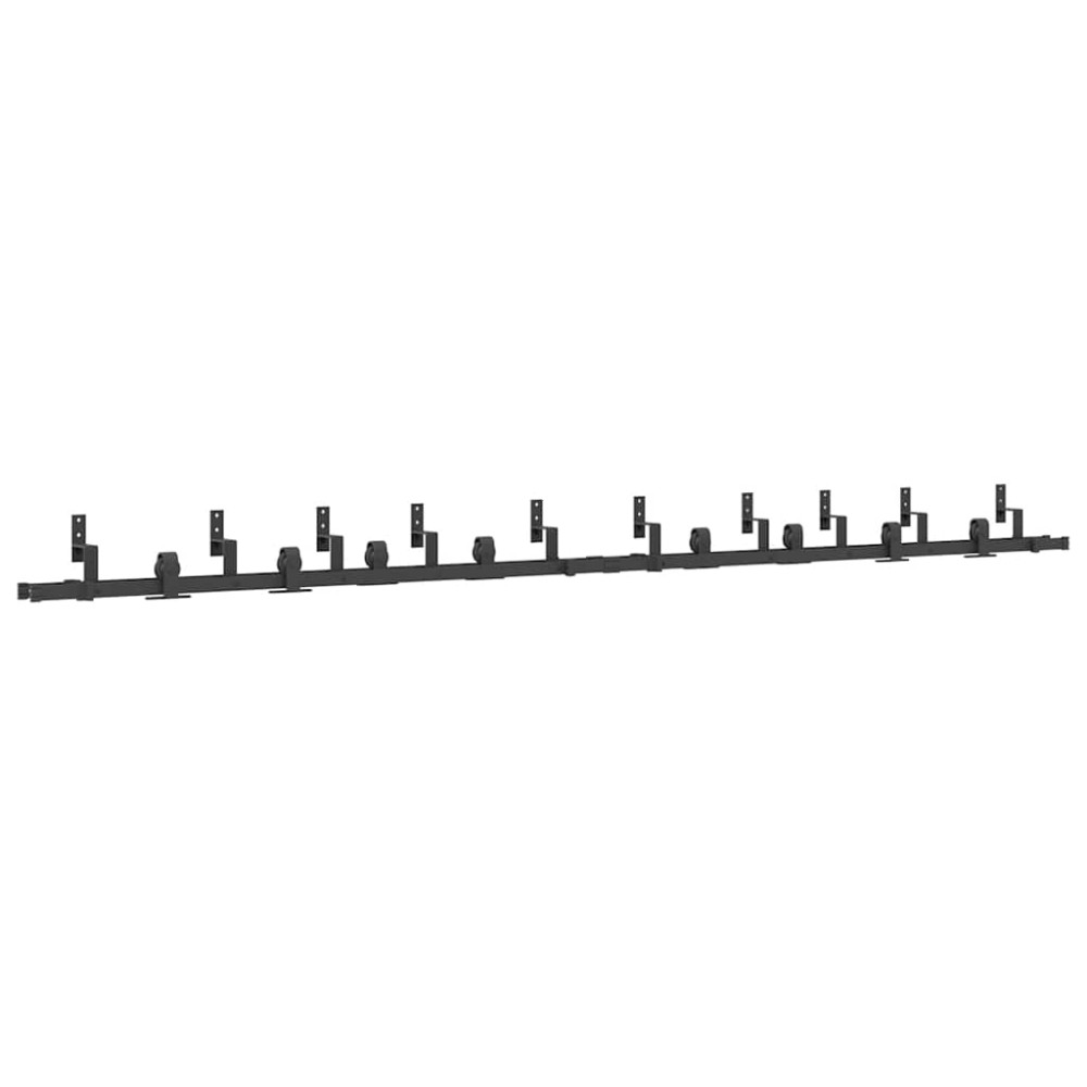 vidaXL Set feronerie pentru uși glisante, negru, 366 cm, oțel