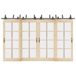 vidaXL Set feronerie pentru uși glisante, negru, 366 cm, oțel