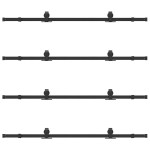 vidaXL Set feronerie pentru uși glisante, negru, 366 cm, oțel
