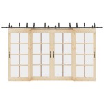 vidaXL Set feronerie pentru uși glisante, negru, 400 cm, oțel