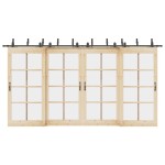 vidaXL Set feronerie pentru uși glisante, negru, 427 cm, oțel