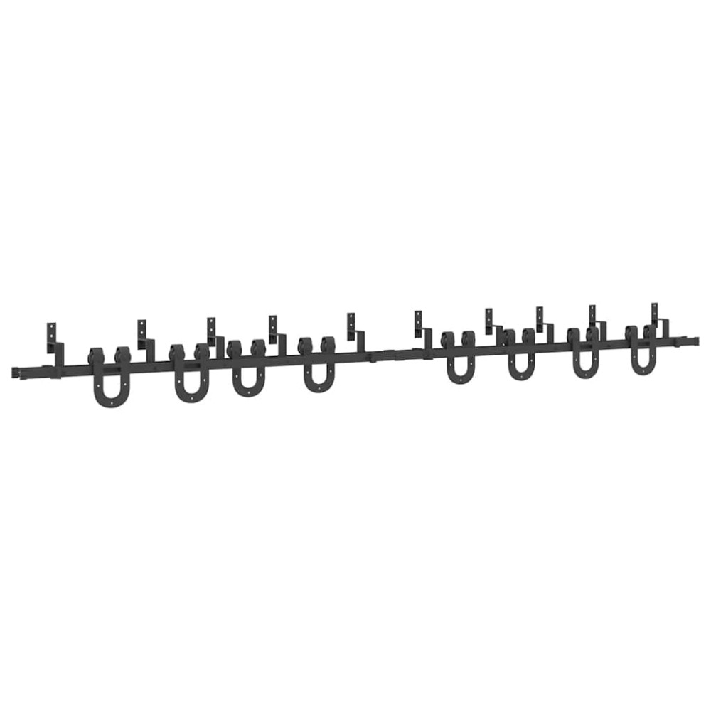 vidaXL Set feronerie pentru uși glisante, negru, 366 cm, oțel
