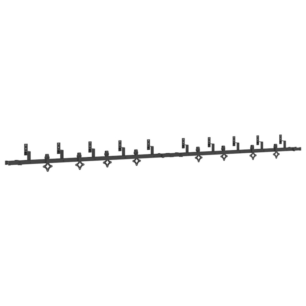 vidaXL Set feronerie pentru uși glisante, negru, 427 cm, oțel