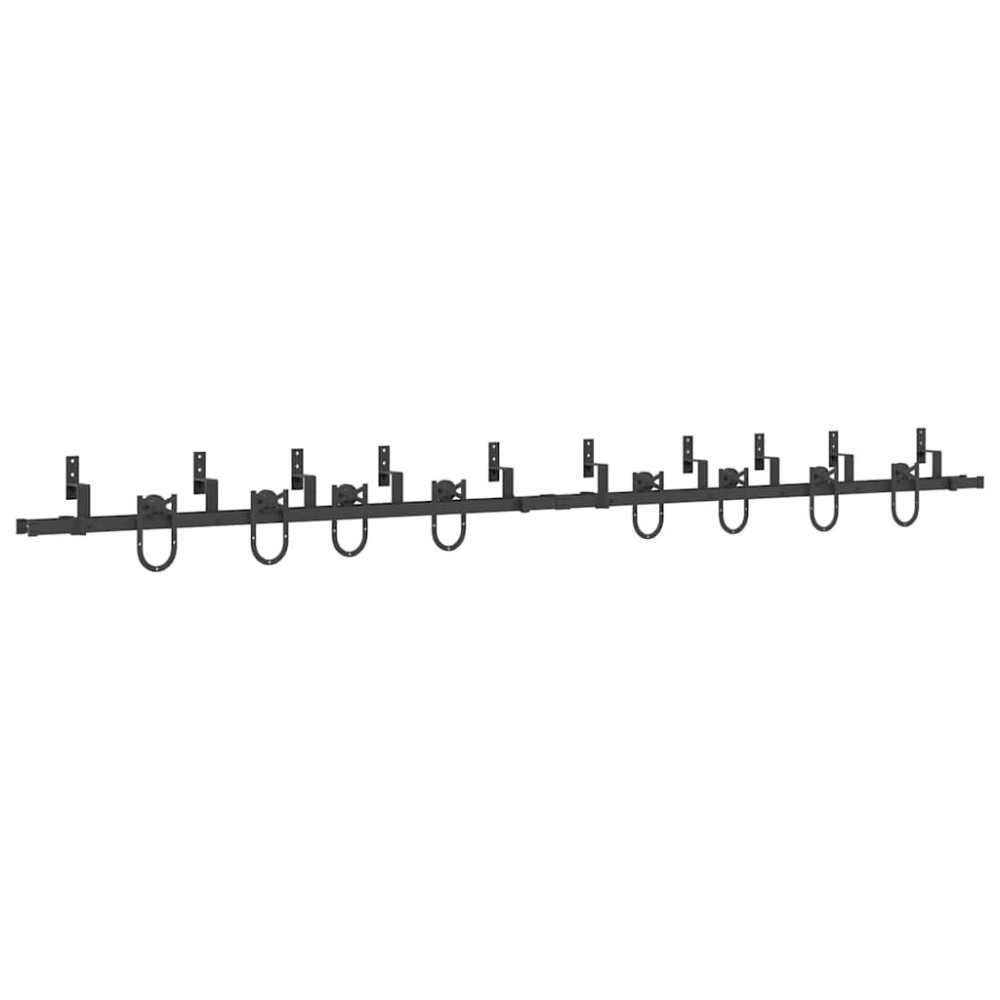 vidaXL Set feronerie pentru uși glisante, negru, 366 cm, oțel