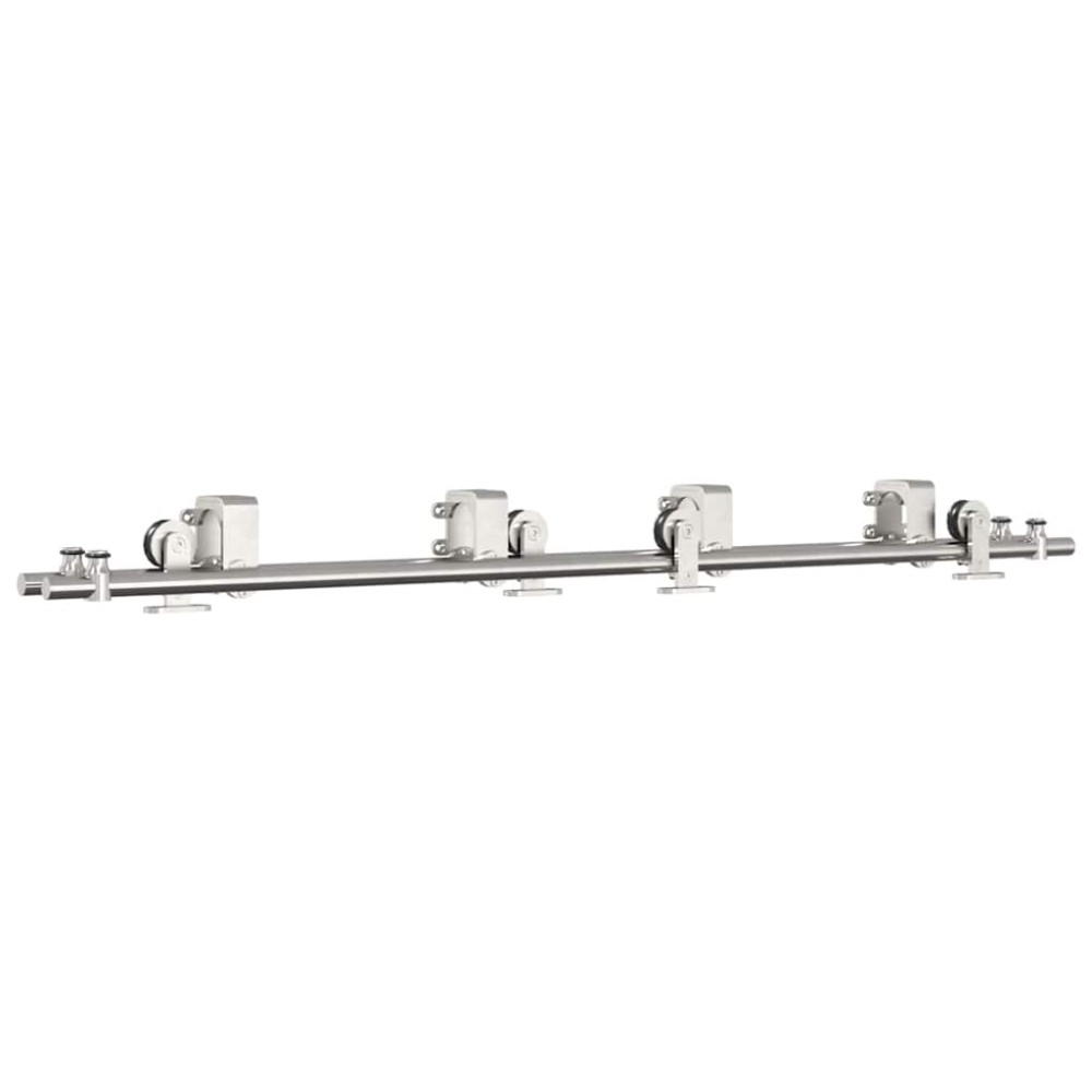 vidaXL Set piese pentru ușă glisantă, argintiu, 183 cm oțel inoxidabil