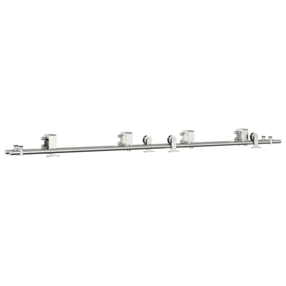 vidaXL Set piese pentru ușă glisantă, argintiu, 200 cm oțel inoxidabil