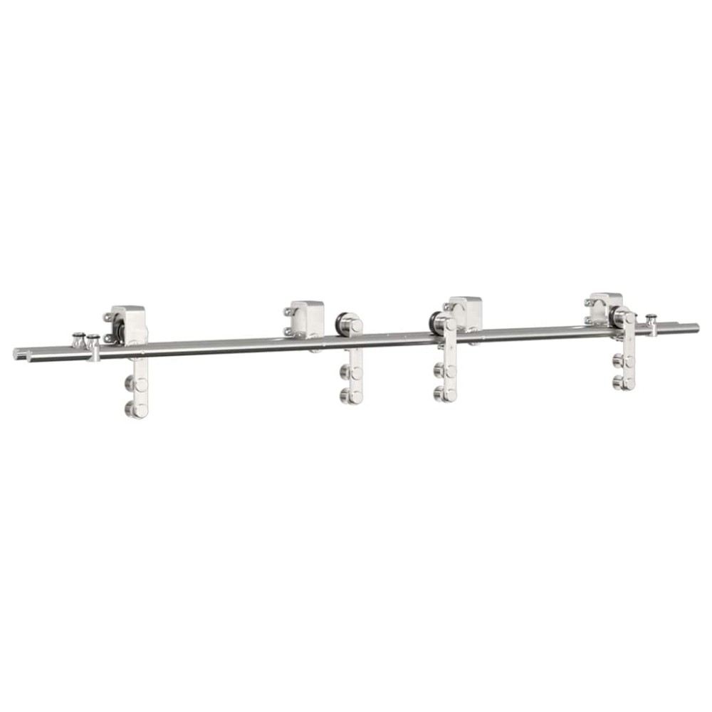 vidaXL Set piese pentru ușă glisantă, argintiu, 183 cm oțel inoxidabil