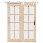 vidaXL Set piese pentru ușă glisantă, argintiu, 183 cm oțel inoxidabil