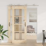vidaXL Set piese pentru ușă glisantă, argintiu, 183 cm oțel inoxidabil
