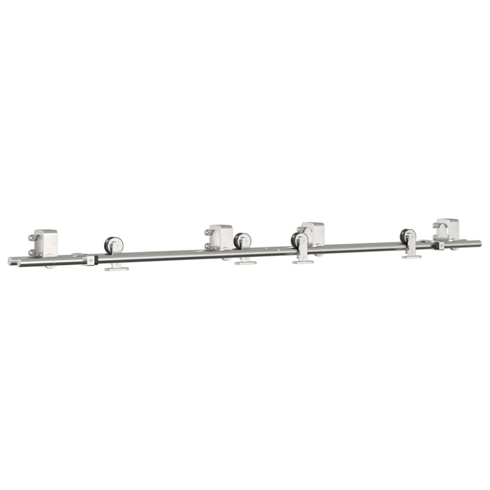 vidaXL Set piese pentru ușă glisantă, argintiu, 183 cm oțel inoxidabil