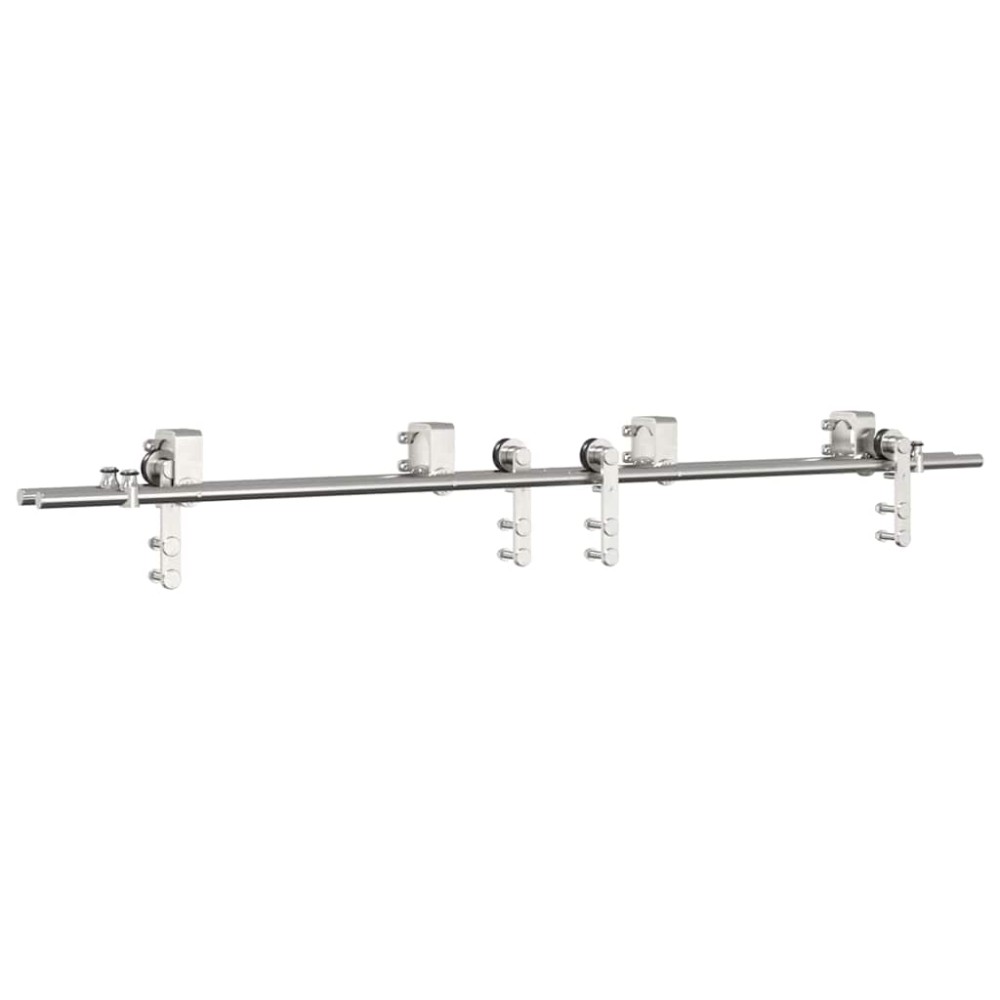 vidaXL Set piese pentru ușă glisantă, argintiu, 183 cm oțel inoxidabil