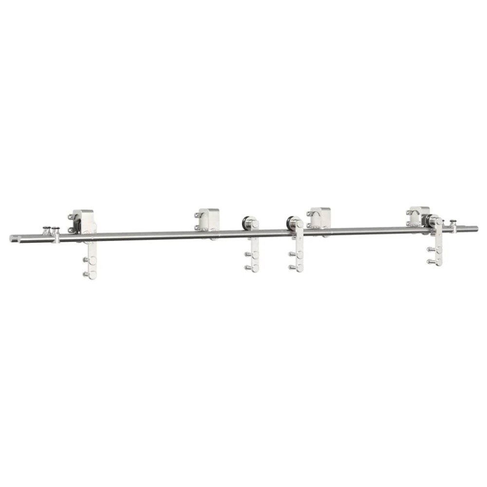 vidaXL Set piese pentru ușă glisantă, argintiu, 200 cm oțel inoxidabil