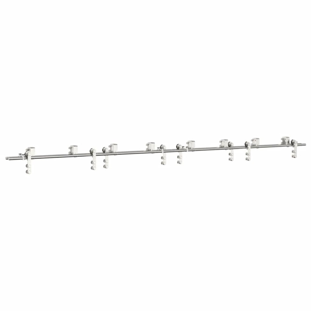 vidaXL Set piese pentru ușă glisantă, argintiu, 366 cm oțel inoxidabil