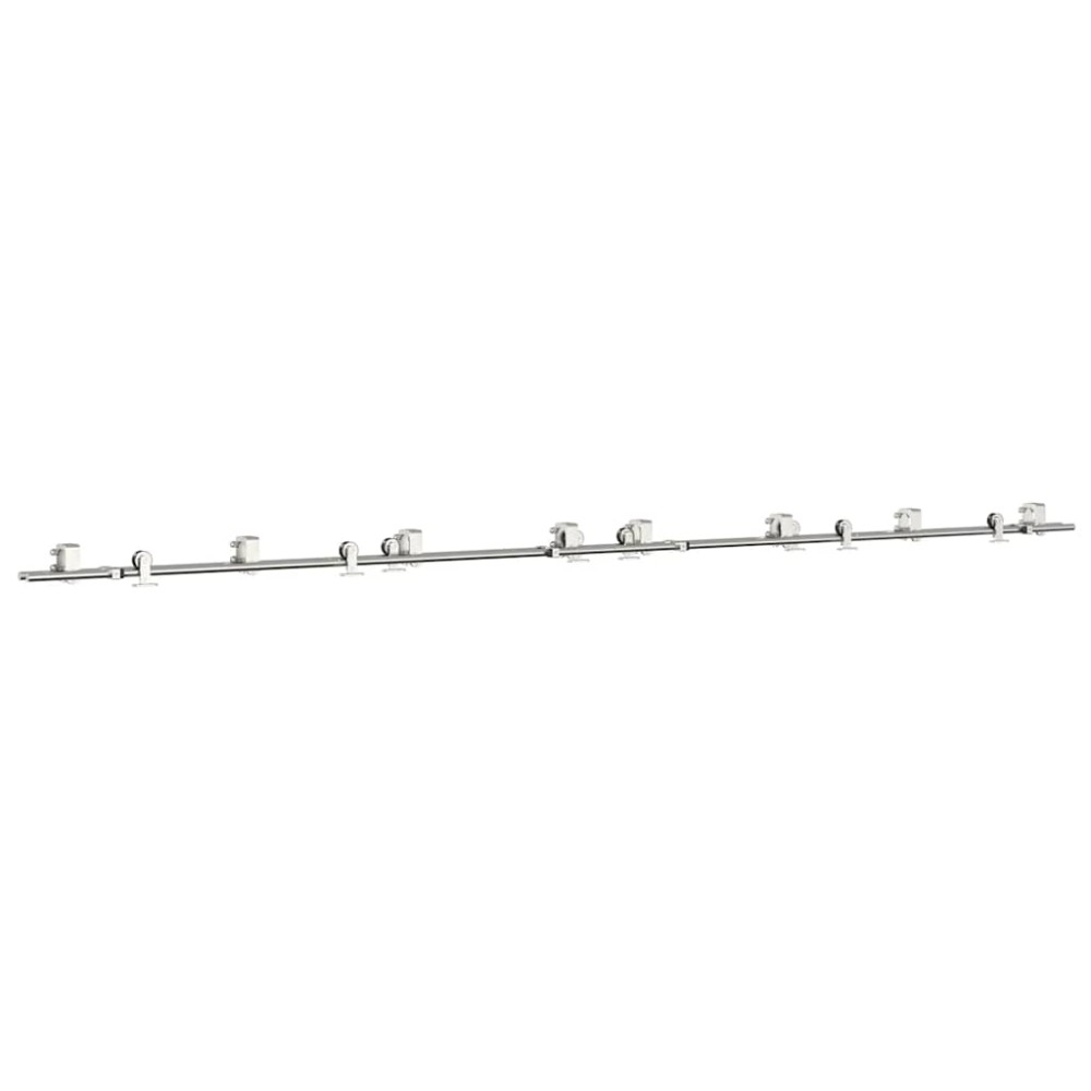vidaXL Set piese pentru ușă glisantă, argintiu, 400 cm oțel inoxidabil