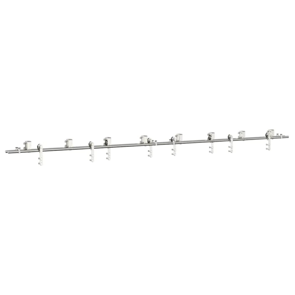 vidaXL Set piese pentru ușă glisantă, argintiu, 400 cm oțel inoxidabil