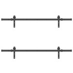 vidaXL Set feronerie pentru uși glisante, negru, 305 cm, oțel